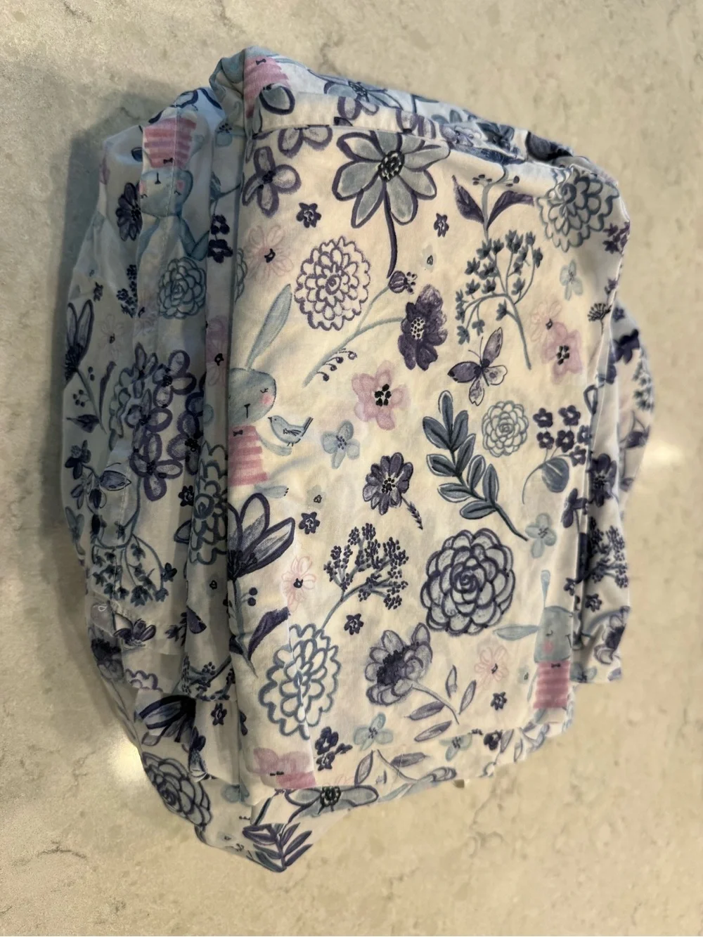 Pottery Barn Kids Twin bed sheets Floral Bunny print